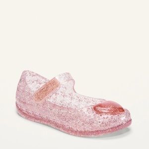 Glitter-Jelly Mary-Jane Flats for Toddler Girls